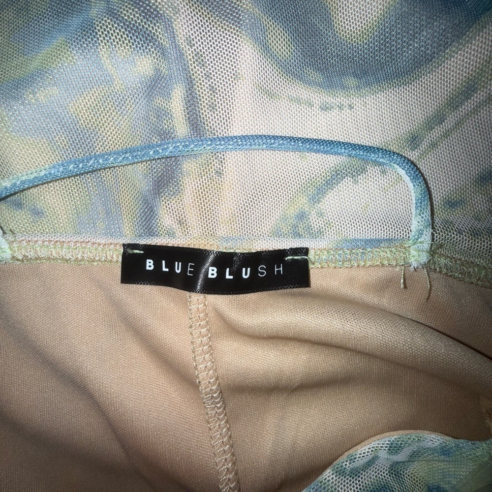 Blue Blush Mini Dress Women’s Size Medium Criss Cross Tie Back - Picture 6 of 8